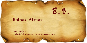Babos Vince névjegykártya