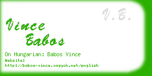 vince babos business card